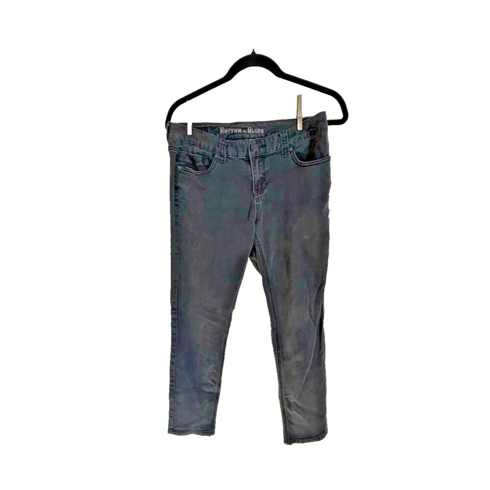 Rhythm‎ in Blues Jeans Weathered Black Size 6 embroidered pockets